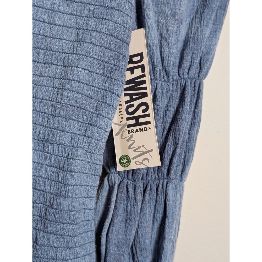 Rewash Totally Tie Dye Smocked Ruffle-Trimmed Shirt Blue Size Small ‎ NEW - Picture 5 of 5